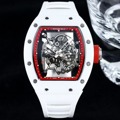 Richard Mille for Sale RM055 Bubba Watson  Ceramic White Rubber Copy Watch